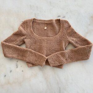 SKIMS I COZY CROPPED SCOOP NECK | CAMEL S/M